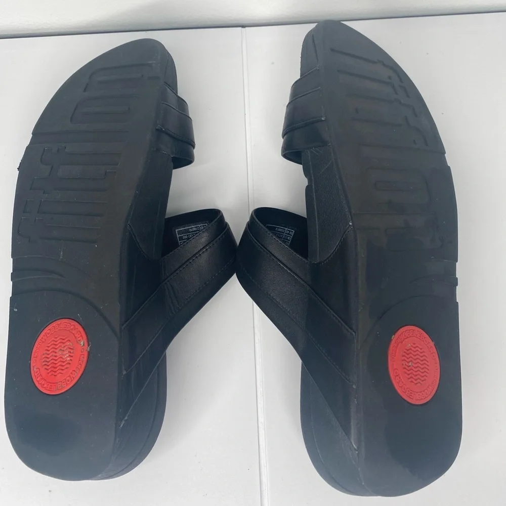 FITFLOPS Lulu Adjustable Leather Slides Sandals - Picture 5 of 6